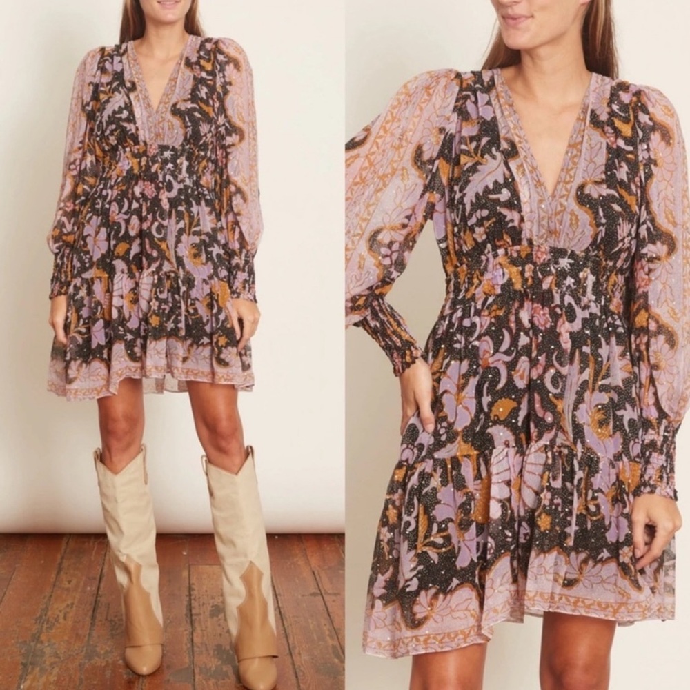 💃🏻Ulla Johnson Rosetta Floral Silk Dress - Picture 2 of 13